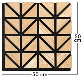 Panou riflaj acustic decorativ, MDF si pasla, AC37, 50x50x1.8cm, Stejar