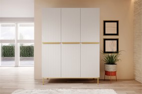 Dulap Nicole 150 cm - alb mat / picioare aurii