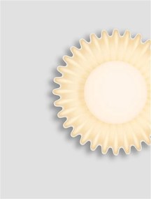 Aplica decorativa ceramica crem, sticla alb, PETEL