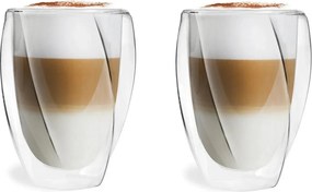 Set 2 pahare cu perete dublu Vialli Design Latte, 300 ml