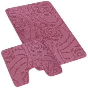 Set de covoare de baie Bellatex Bany cu designRose liliac, 60 x 100 cm, 60 x 50 cm