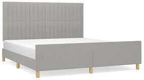3125235 vidaXL Cadru de pat cu tăblie, gri deschis, 180x200 cm, textil