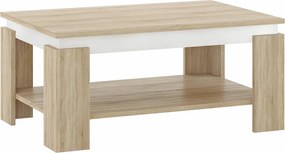 Masuta cafea PIANI, stejar sonoma/alb, 90x60x41 cm
