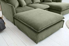 Taburete, suport pentru picioare Heaven 100cm, catifea raiata verde