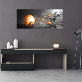 Tablou  bilelor portocalii abstarcte (120x50 cm), în 40 de alte dimensiuni noi