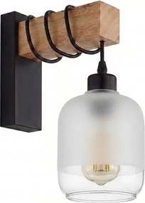 Brilagi - Aplică de perete WOOD GLASS 1xE27/60W/230V pin/negru/alb
