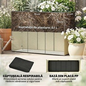 Outsunny Jardinieră cu spalier, ghiveci din poliratan | Aosom Romania