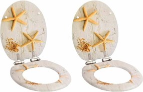 vidaXL Capace WC închidere silențioasă 2 buc. MDF design stea de mare