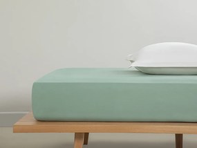 Drept Din Bumbac Pentru Două Persoane Cearșaf Elastıc 160x200 Cm Verde Porumbă