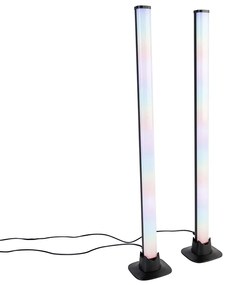 Lampă de masă neagră cu LED inclus, telecomandă și RGB - Arnold