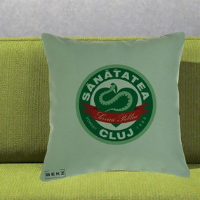 Perna Personalizata Sanatatea Cluj Servicii Publice 1986, 40x40 cm, Verde, Husa Detasabila, Perna Inclusa, BEKZ®