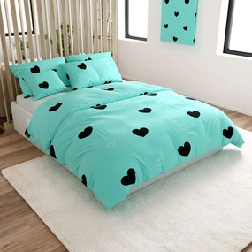 Lenjerie de pat din microfibra CORAZON BLEND albastru Dimensiune lenjerie de pat: 70 x 90 cm | 140 x 200 cm