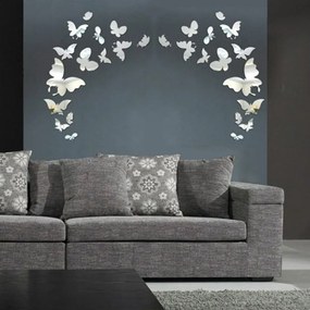 Set 28 autocolante oglindă de perete Ambiance Butterfly