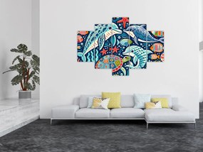 Tablou – Animale acvatice desenate (150x105 cm)