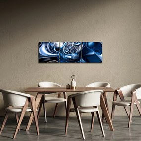 Tablou cu abstracție - cercuri (cu ceas) (90x30 cm)
