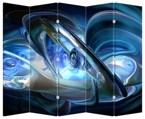Paravan - Fractalii în albastru (210x170 cm)