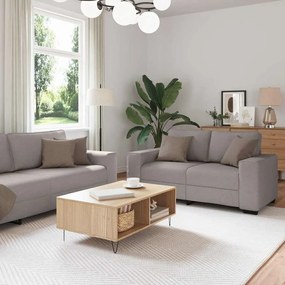 vidaXL Set de canapea cu perne, 2 piese, gri taupe, material textil
