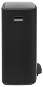 Cos de gunoi Brabantia Bo Pedal 1003191, 2x30 L, Inchidere lina, Baza antiderapanta, Negru