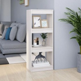 vidaXL Bibliotecă/Separator cameră, alb, 40x30x103,5cm, lemn masiv pin