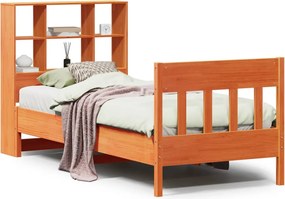 vidaXL Cadru pat fără saltea, maro ceruit, 75x190 cm, lemn masiv pin