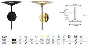 Aplica de perete LED design modern HANA auriu