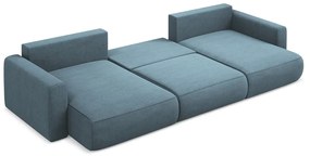 Colțar albastru deschis extensibil/cu spațiu de depozitare (în formă de "U") Kapua – Makamii