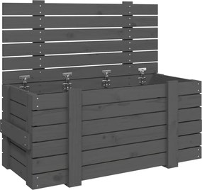 vidaXL Cutie de depozitare, gri, 91x40,5x42 cm, lemn masiv de pin