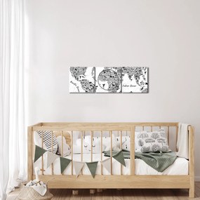 Tablou - Harta cu pictograme (cu ceas) (90x30 cm)