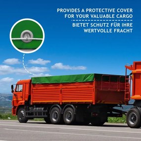 JAGO Prelata 650 g/m², ochiuri de aluminiu, verde, 3 x 6 m