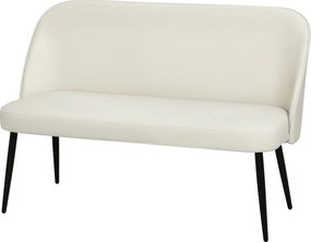 HOMCOM Canapea 2 locuri, canapea tapițată modernă cu cadru din metal și lemn, tapițerie cu aspect de catifea, bej | Aosom Romania