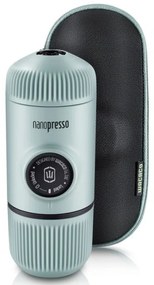 Espressor portabil Wacaco Nanopresso Arctic Blue, 18bar, 80 ml, Cafea macinata, Fara incarcare sau baterii, Husa, Arctic Blue