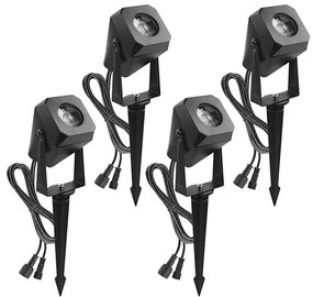 SET 4x lampă LED RGBIC dimabilă de exterior LED/7W/230V 3000-6500K IP65 Wi-Fi Tuya
