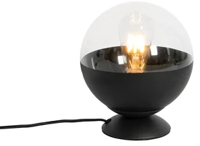 Lampă de masă retro neagră cu sticlă transparentă - Eclipse