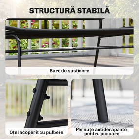 Outsunny Canapea din Ratan, Banchetă pentru Exterior, 2 Locuri, pentru Terasă | Aosom Romania