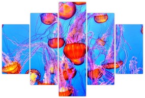 Tablou cu meduse în mare (150x105 cm)