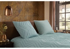 Lenjerie de pat verde-deschis din microfibră pentru pat de o persoană/extinsă 140x220 cm Pure Zigzag – Good Morning