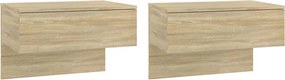vidaXL Noptiere de perete, 2 buc., stejar sonoma