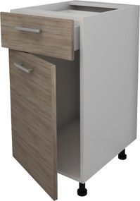 Corp Baza Lecce, 1 Sertar, 1 Usa, Stejar Sonoma Inchis/Alb, 40 x 50 x 80 cm