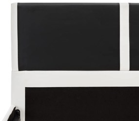 Cadru de pat, negru si alb, 90 x 200 cm, piele ecologica Alb si negru, 90 x 200 cm