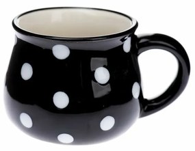 Cană din ceramică Dots 75 ml,  negru, 75 ml