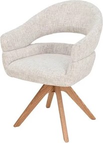 Scaun pivotant, Lemn de stejar, Chenille Bej, ORGANIKO