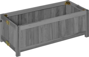 Outsunny Jardinieră din Lemn Pliabilă Jardinieră Ridicată pentru Culturi Legume Flori în Curte Balcon Terasă 70x30x25 cm Gri | Aosom Romania