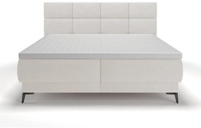 Pat matrimonial 180 cm Riviera 180 (cu somieră și saltea) (cu sp. depozitare) (alb + negru). 1099642