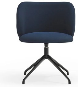 Scaun de sufragerie albastru închis tapițat Mogi – Teulat