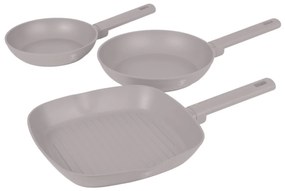 Set 3 Tigai antiaderente, tigaie grill, Taupe Collection Berlinger Haus BH 8109