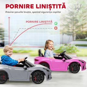 AIYAPLAY Mașină Electrică pentru Copii 3-5 Ani cu 2 Motoare, Telecomandă și Muzică, 98x59x43 cm, Gri | Aosom Romania