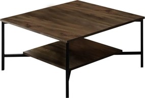 Masuta cafea Black Line, nuc/negru, PAL, 80x80x40 cm