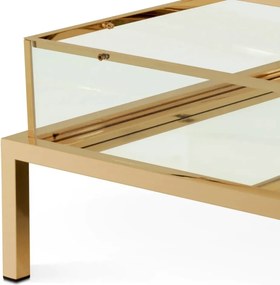 Masuta de cafea LUX, Alama Periata, Harvey rectangular