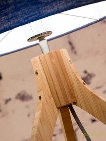 Lampa de masa cu trepied, realizata din materiale naturale, durabile si ecologice, Annapurna albastru