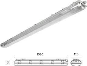 Corp de iluminat LED fluorescent tehnic 2xG13/22W/230V IP65